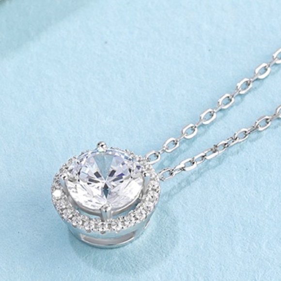 Moissanite Diamond pendant 925 Sterling Silver - Picture 3 of 6